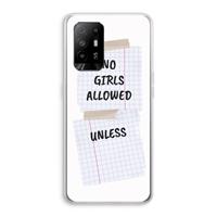 CaseCompany No Girls Allowed Unless: Oppo A94 5G Transparant Hoesje