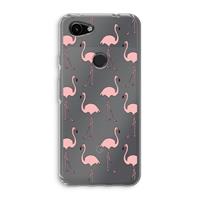 CaseCompany Anything Flamingoes: Google Pixel 3a Transparant Hoesje