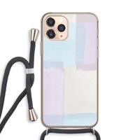 CaseCompany Square pastel: iPhone 11 Pro Transparant Hoesje met koord