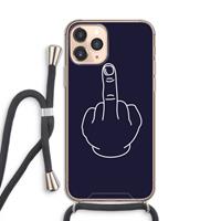 CaseCompany F**k U: iPhone 11 Pro Transparant Hoesje met koord