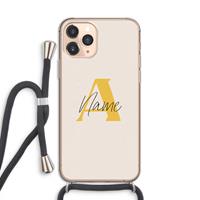 CaseCompany Amber Script: iPhone 11 Pro Transparant Hoesje met koord