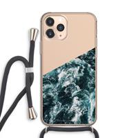 CaseCompany Zee golf: iPhone 11 Pro Transparant Hoesje met koord