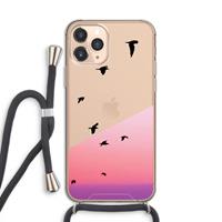 CaseCompany Fly away: iPhone 11 Pro Transparant Hoesje met koord