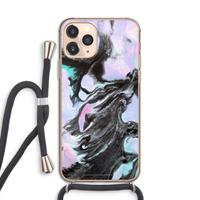 CaseCompany Pastel zwart: iPhone 11 Pro Transparant Hoesje met koord