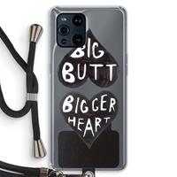 CaseCompany Big butt bigger heart: Oppo Find X3 Pro Transparant Hoesje met koord
