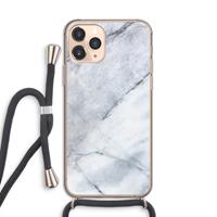 CaseCompany Witte marmer: iPhone 11 Pro Transparant Hoesje met koord