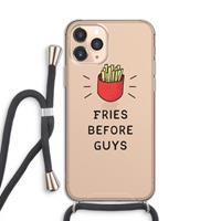 CaseCompany Fries before guys: iPhone 11 Pro Transparant Hoesje met koord