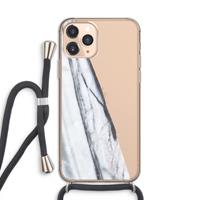 CaseCompany Gestreepte marmer: iPhone 11 Pro Transparant Hoesje met koord