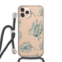 CaseCompany Simple leaves: iPhone 11 Pro Transparant Hoesje met koord