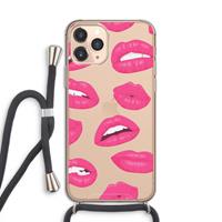 CaseCompany Bite my lip: iPhone 11 Pro Transparant Hoesje met koord