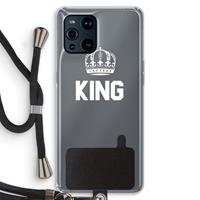 CaseCompany King zwart: Oppo Find X3 Pro Transparant Hoesje met koord