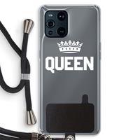 CaseCompany Queen zwart: Oppo Find X3 Pro Transparant Hoesje met koord