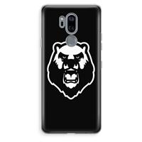 CaseCompany Angry Bear (black): LG G7 Thinq Transparant Hoesje