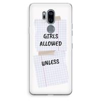CaseCompany No Girls Allowed Unless: LG G7 Thinq Transparant Hoesje