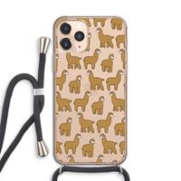 CaseCompany Alpacas: iPhone 11 Pro Transparant Hoesje met koord