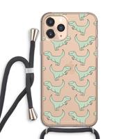 CaseCompany Dinos: iPhone 11 Pro Transparant Hoesje met koord