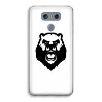 CaseCompany Angry Bear (white): LG G6 Transparant Hoesje