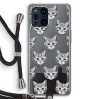 CaseCompany Kitten: Oppo Find X3 Pro Transparant Hoesje met koord