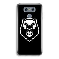 CaseCompany Angry Bear (black): LG G6 Transparant Hoesje