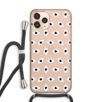 CaseCompany Eyes pattern: iPhone 11 Pro Transparant Hoesje met koord