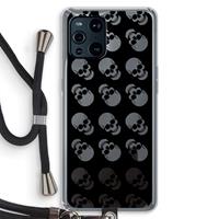 CaseCompany Musketon Skulls: Oppo Find X3 Pro Transparant Hoesje met koord