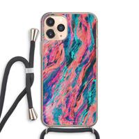 CaseCompany Electric Times: iPhone 11 Pro Transparant Hoesje met koord