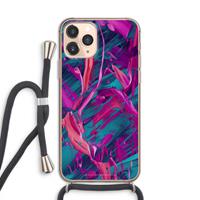 CaseCompany Pink Clouds: iPhone 11 Pro Transparant Hoesje met koord