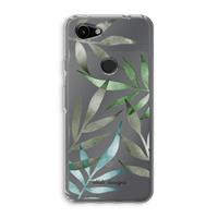 CaseCompany Tropical watercolor leaves: Google Pixel 3a Transparant Hoesje