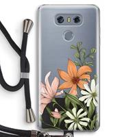 CaseCompany Floral bouquet: LG G6 Transparant Hoesje met koord