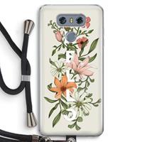 CaseCompany Hello bloemen: LG G6 Transparant Hoesje met koord