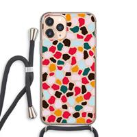 CaseCompany Colored Giraffe: iPhone 11 Pro Transparant Hoesje met koord