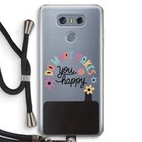 CaseCompany Happy days: LG G6 Transparant Hoesje met koord
