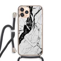 CaseCompany Witte marmer 2: iPhone 11 Pro Transparant Hoesje met koord