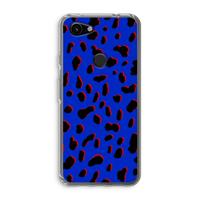 CaseCompany Blue Leopard: Google Pixel 3a Transparant Hoesje