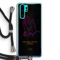 CaseCompany Praying For My Haters: Huawei P30 Pro Transparant Hoesje met koord