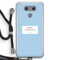 CaseCompany Reminder: LG G6 Transparant Hoesje met koord