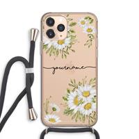 CaseCompany Daisies: iPhone 11 Pro Transparant Hoesje met koord