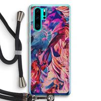 CaseCompany Pink Orchard: Huawei P30 Pro Transparant Hoesje met koord