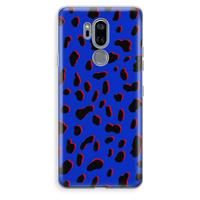 CaseCompany Blue Leopard: LG G7 Thinq Transparant Hoesje