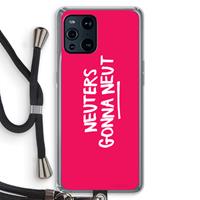CaseCompany Neuters (roze): Oppo Find X3 Pro Transparant Hoesje met koord