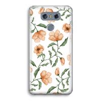CaseCompany Peachy flowers: LG G6 Transparant Hoesje