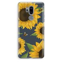CaseCompany Sunflower and bees: LG G7 Thinq Transparant Hoesje