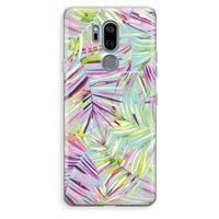 CaseCompany Tropical Palms Blue: LG G7 Thinq Transparant Hoesje