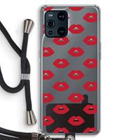 CaseCompany Lips: Oppo Find X3 Pro Transparant Hoesje met koord