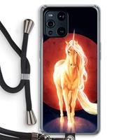 CaseCompany Last Unicorn: Oppo Find X3 Pro Transparant Hoesje met koord