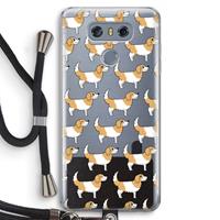 CaseCompany Doggy: LG G6 Transparant Hoesje met koord