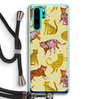 CaseCompany Cute Tigers and Leopards: Huawei P30 Pro Transparant Hoesje met koord