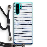 CaseCompany Ink Stripes: Huawei P30 Pro Transparant Hoesje met koord