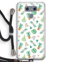 CaseCompany Ananas bladeren: LG G6 Transparant Hoesje met koord