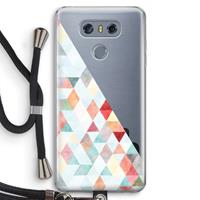 CaseCompany Gekleurde driehoekjes pastel: LG G6 Transparant Hoesje met koord